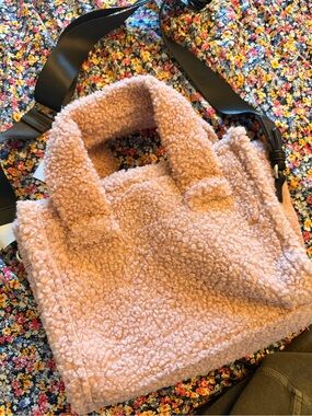 NWT Loume Cozy Pink Sherpa Tote Bag